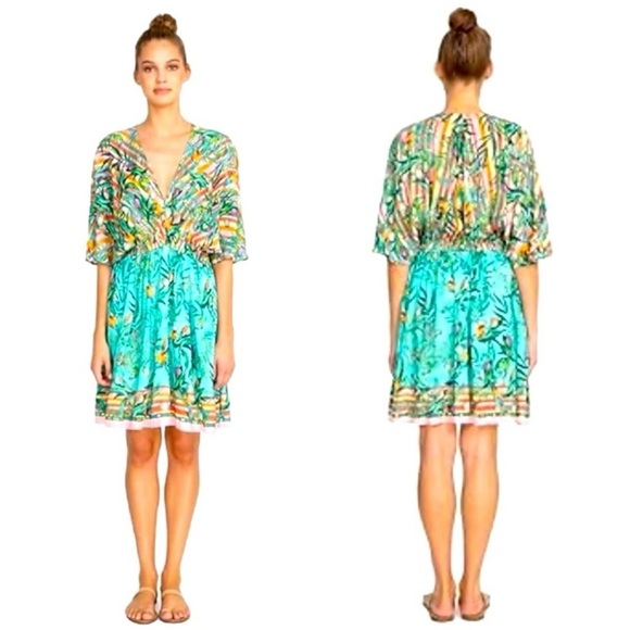 Johnny Was Other - Johnny Was Taina Dolman Swim Cover Up Size Small Kimono Jungle Print Tropical